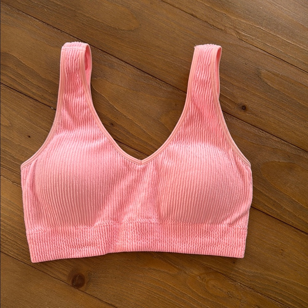 Aerie Seamless Pink Ribbed Bralette